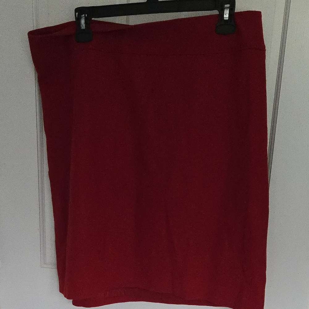 Talbots Pencil Skirt Womens Red Soft Wool Blend Back Zip Size 14 NWT